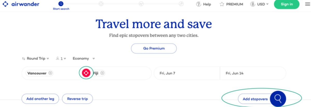 Airwander stopover flights