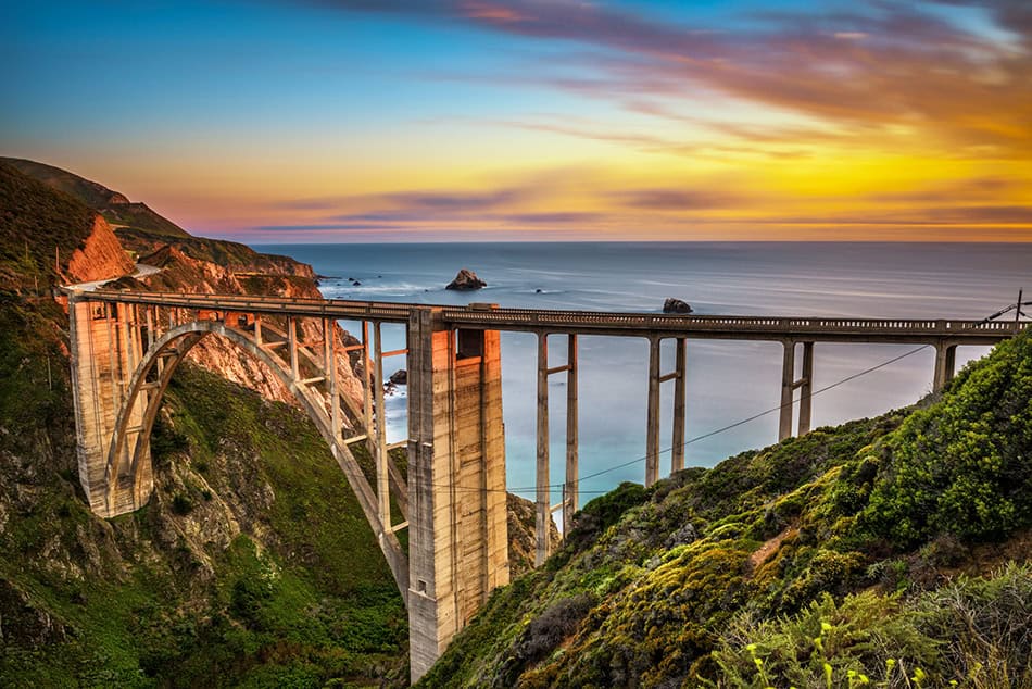 Bixby Bridge and Pacific Coast Highway California