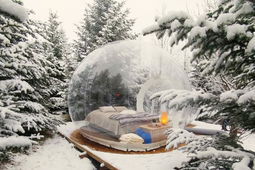 Bubble Hotel, Iceland in winter