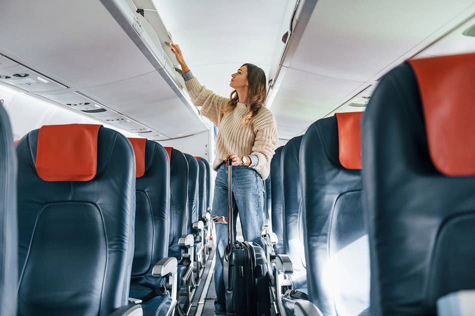 On a plane flight