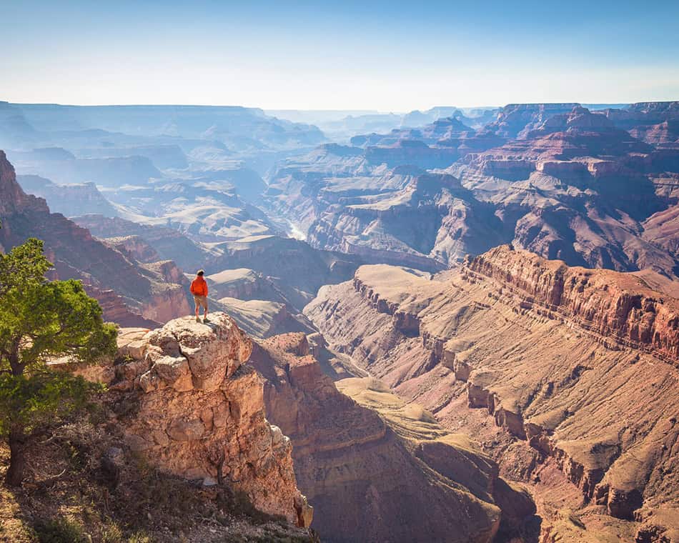 Hiker in Grand Canyon National Park, Arizona in USA