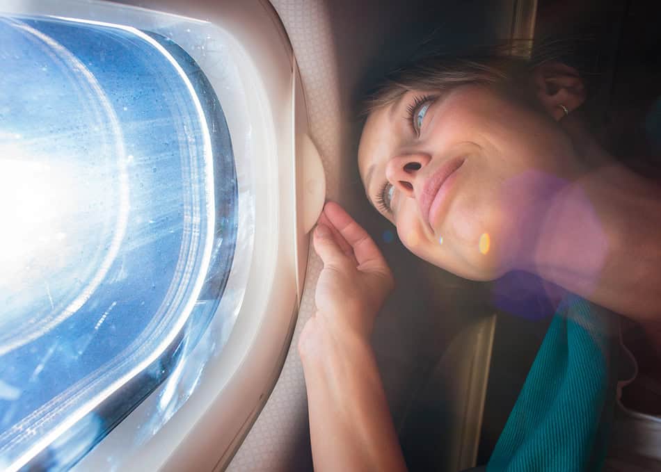 Plane Flight happy passenger