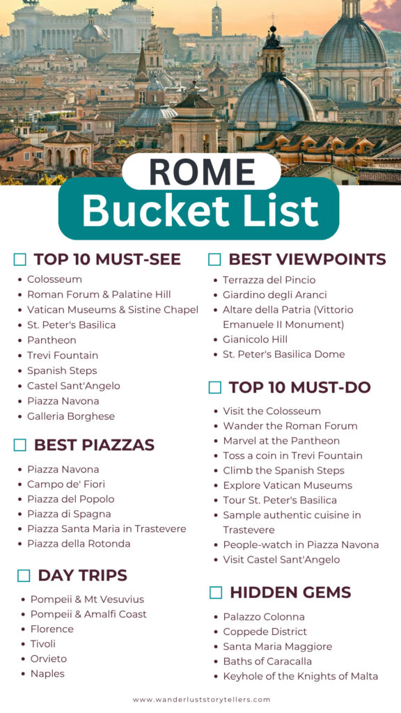 Things to Do in Rome - Rome Trip Bucket List