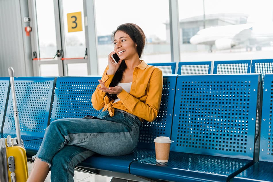 airport on phone