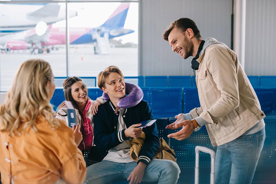 airport with friends