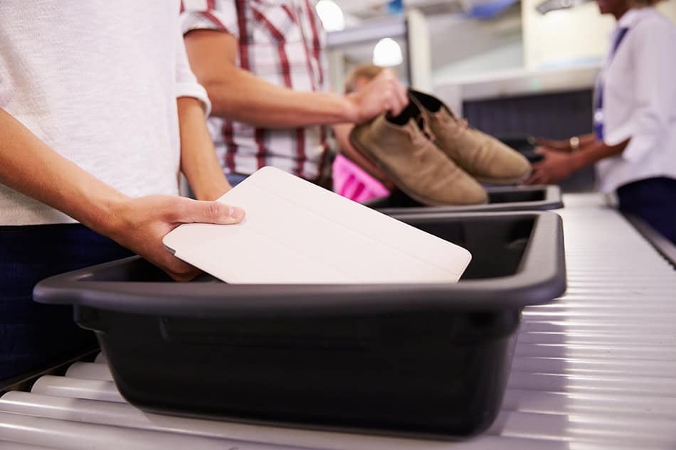 Airport Security Tablet and Shoes