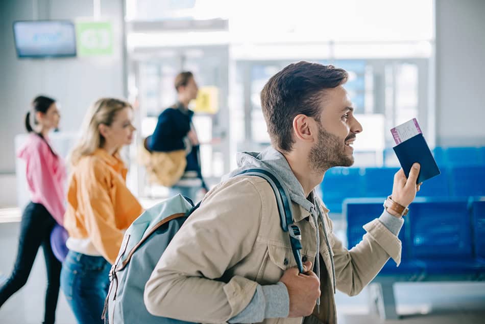 Airport passport boarding pass