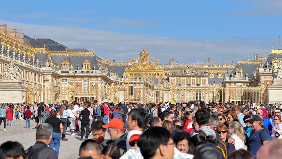 Crowded Versailles near Paris, France
