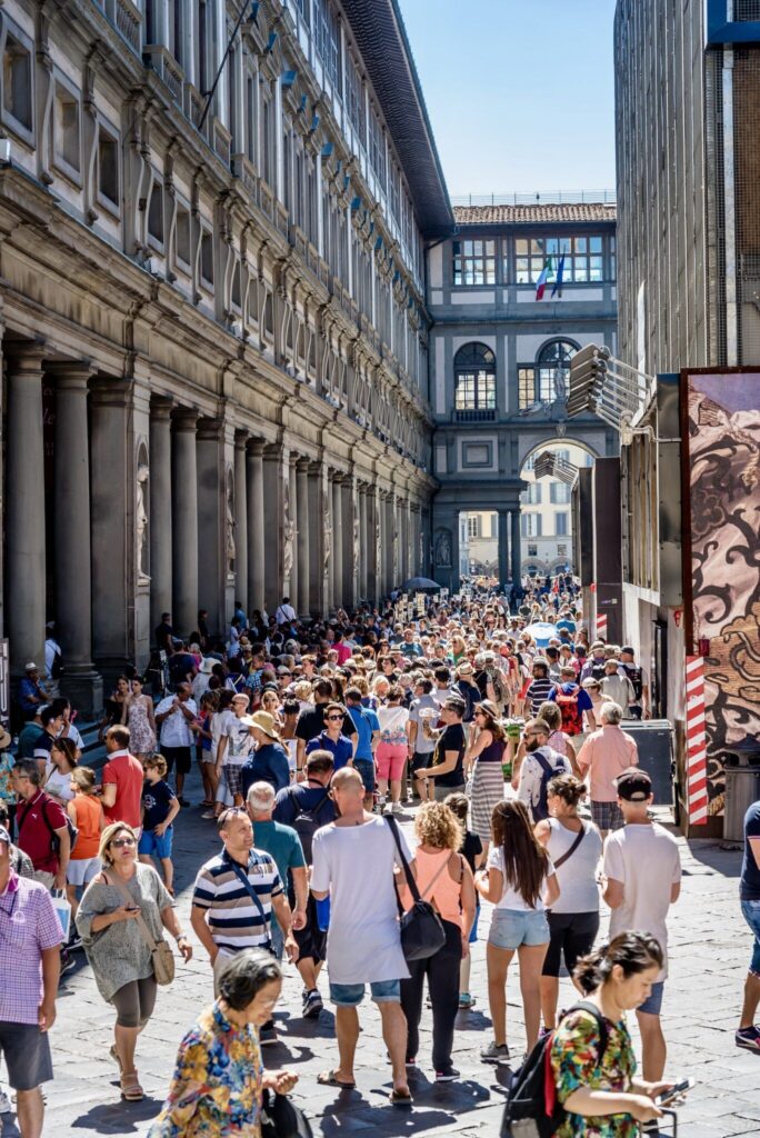 Florence crowded Uffizi Gallery