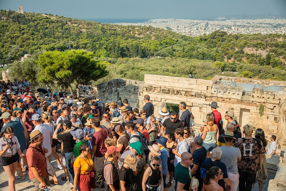 Greece Crowds at Acropolis in Athens, 