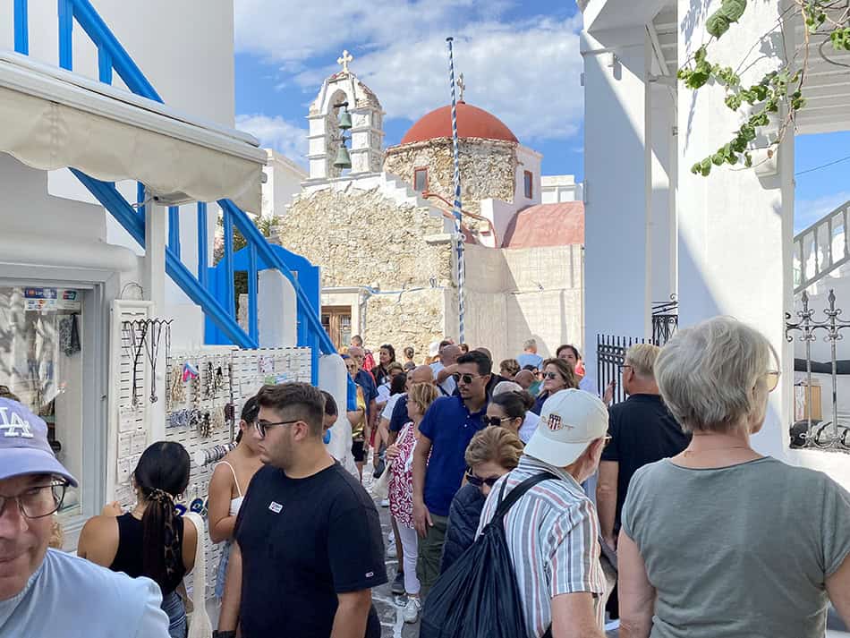 Mykonos Crowds in Greece in september