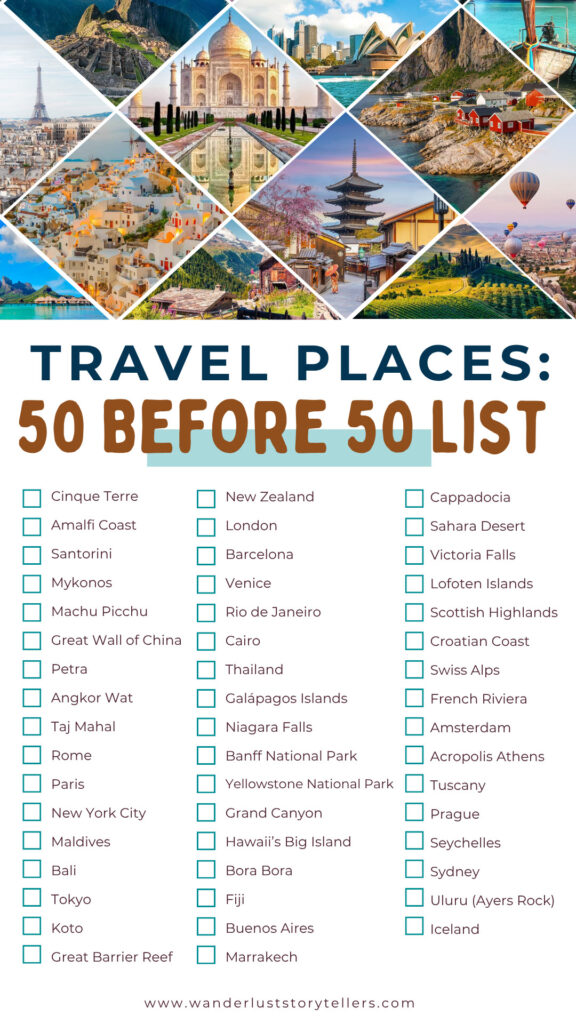 Travel Places 50 Before 50 List