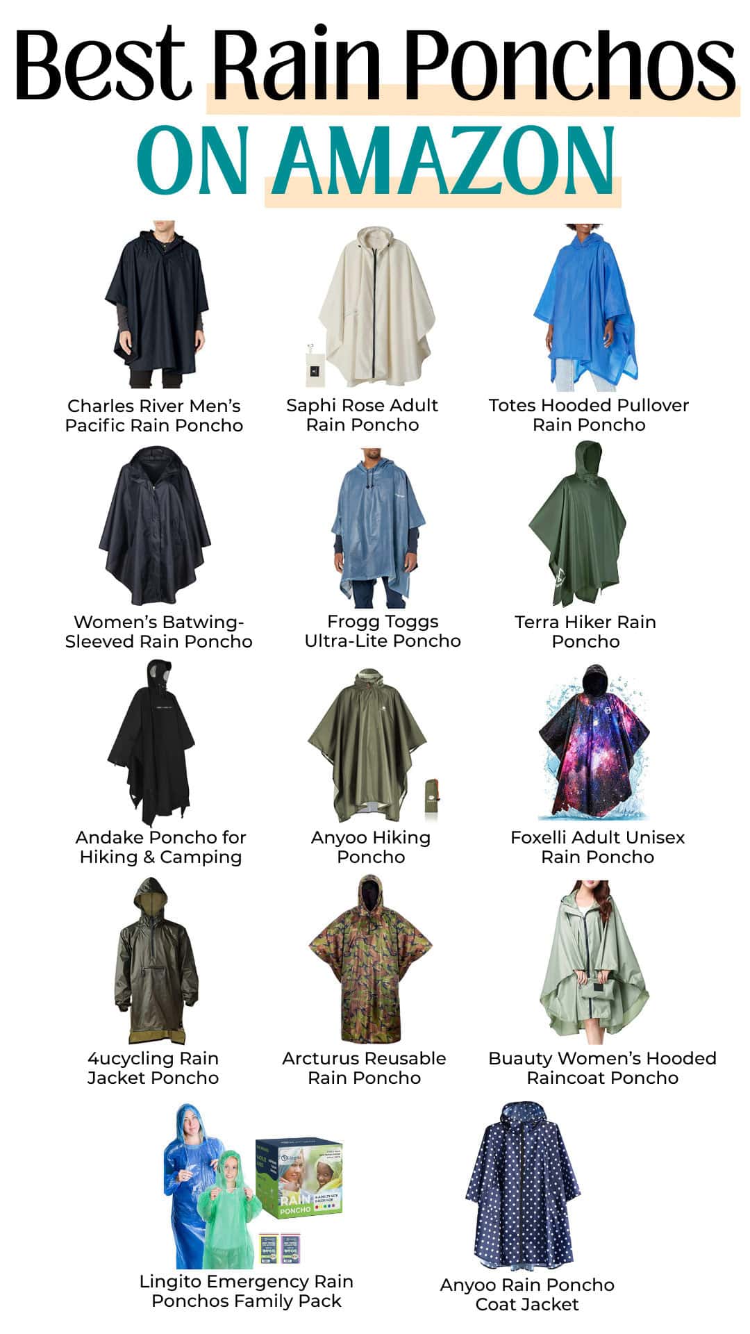 best rain poncho for hiking that covers backpack Packable Backpacking - Waterproof & Breathable and dont worry that it will make you very hot because the arm holes Rain Ponchos for Adults, Waterproof
