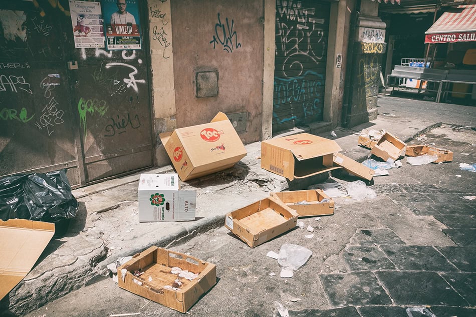 Catania Rubbish on Streets