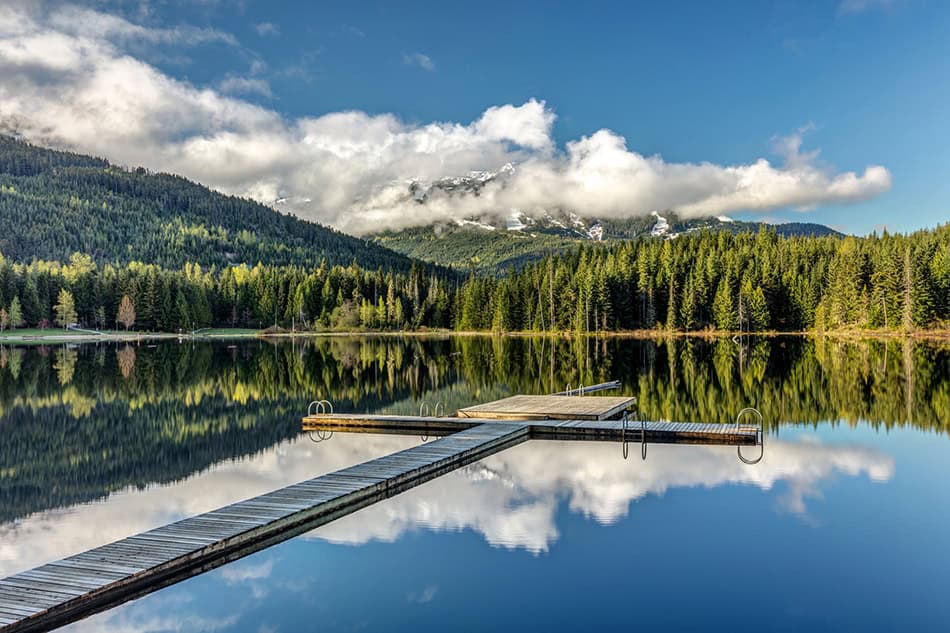 Lost Lake dock in Whistler, British Columbia, Canada