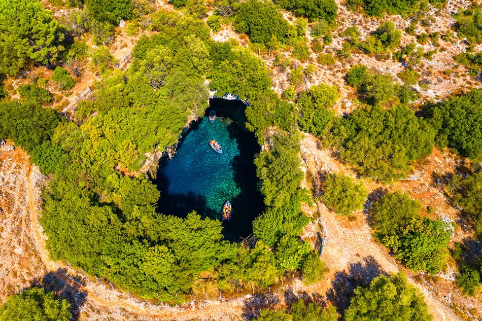 Melissani lake on Kefalonia island Greece