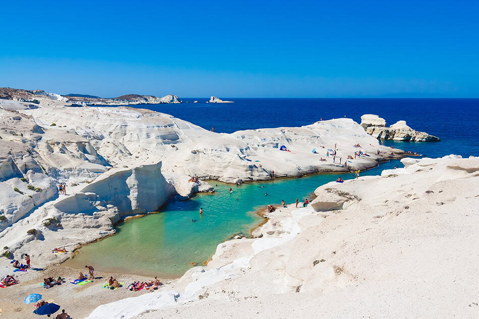 Sarakiniko Beach Milos Greece